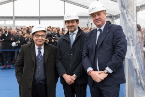 Mr Vago (Executive Chairman of MSC Cruises) Mr Onorato (CEO of MSC Cruises) and Mr Bono (CEO of Fincantieri)
