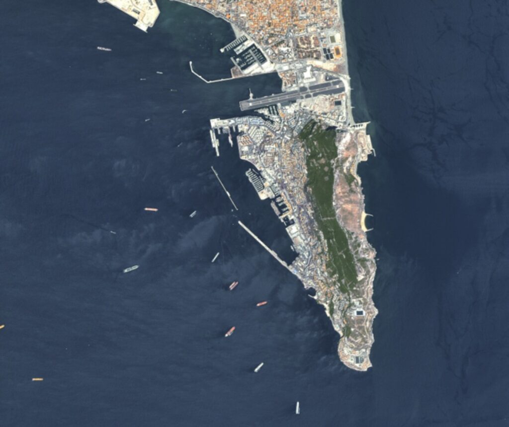 IRIDE osserva Gibilterra: i satelliti italiani tra monitoraggio portuale e sicurezza marittima